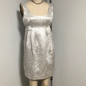 Michael Kors Silver Metallic Brocade Dress